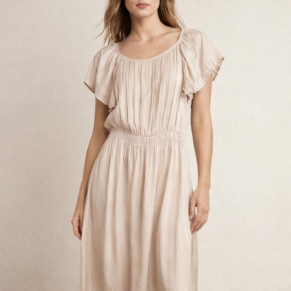 Banana Republic Size 2 Pintuck Champagne Party Dress